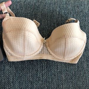 Tan and white bra- light padding